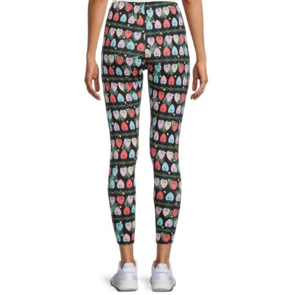 Juniors m medium 7 9 new Christmas lightbulb lightbulbs leggings pants - Picture 3 of 4